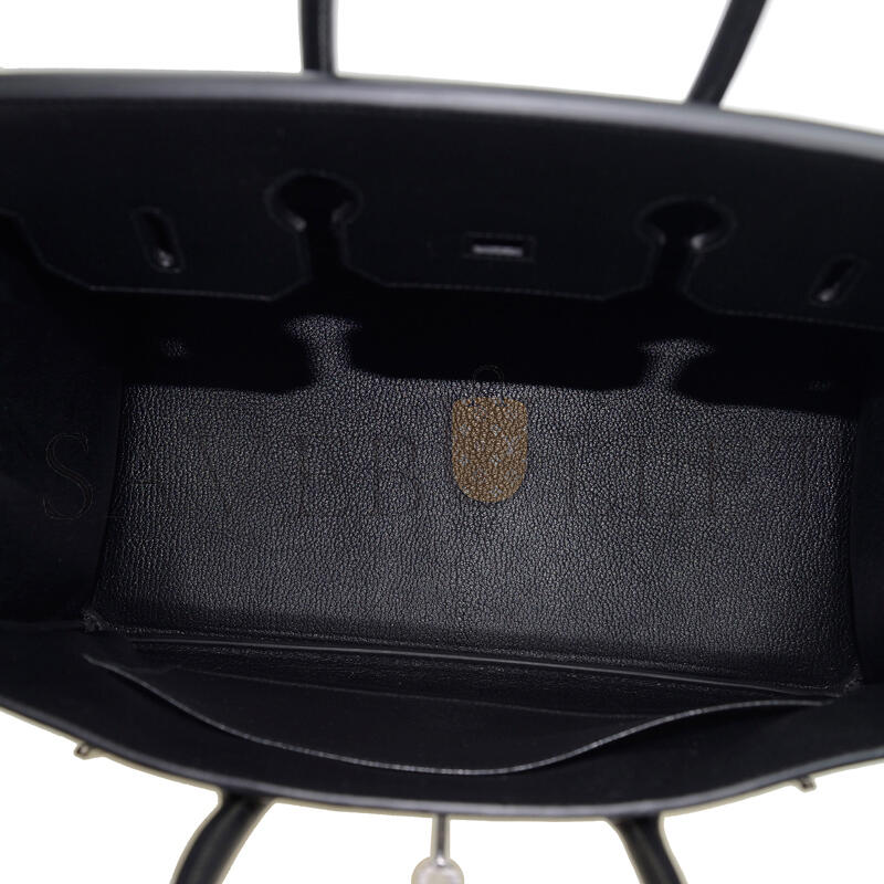 HERMES MASTER BIRKIN 35 EPSOM LEATHER BLACK BAG SILVER BUCKLE BAG BK303STGSS (35*28*18cm)